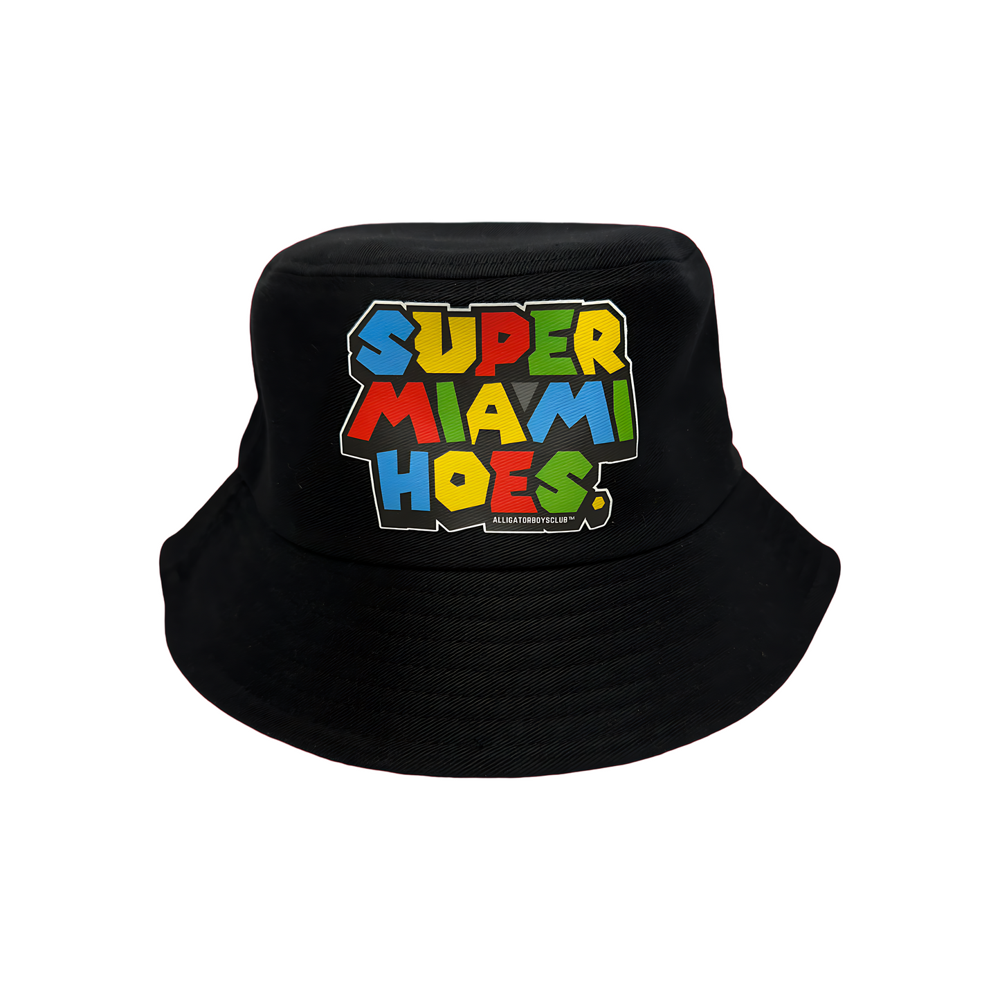 Super Miami Hoes Black Bucket Hat Alligator Boys Club Super Mario Style